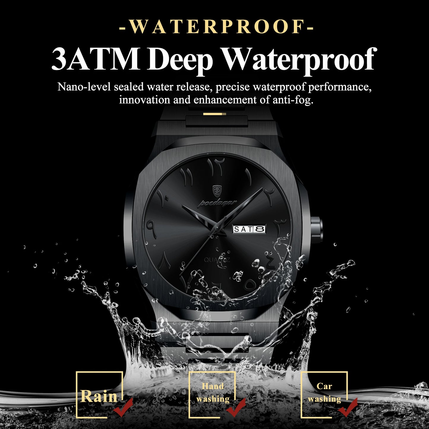 POEDAGAR Military Waterproof Watch For Men