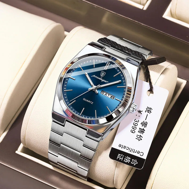 Waterproof Stainless Steel Quartz Wrist Watch For Man