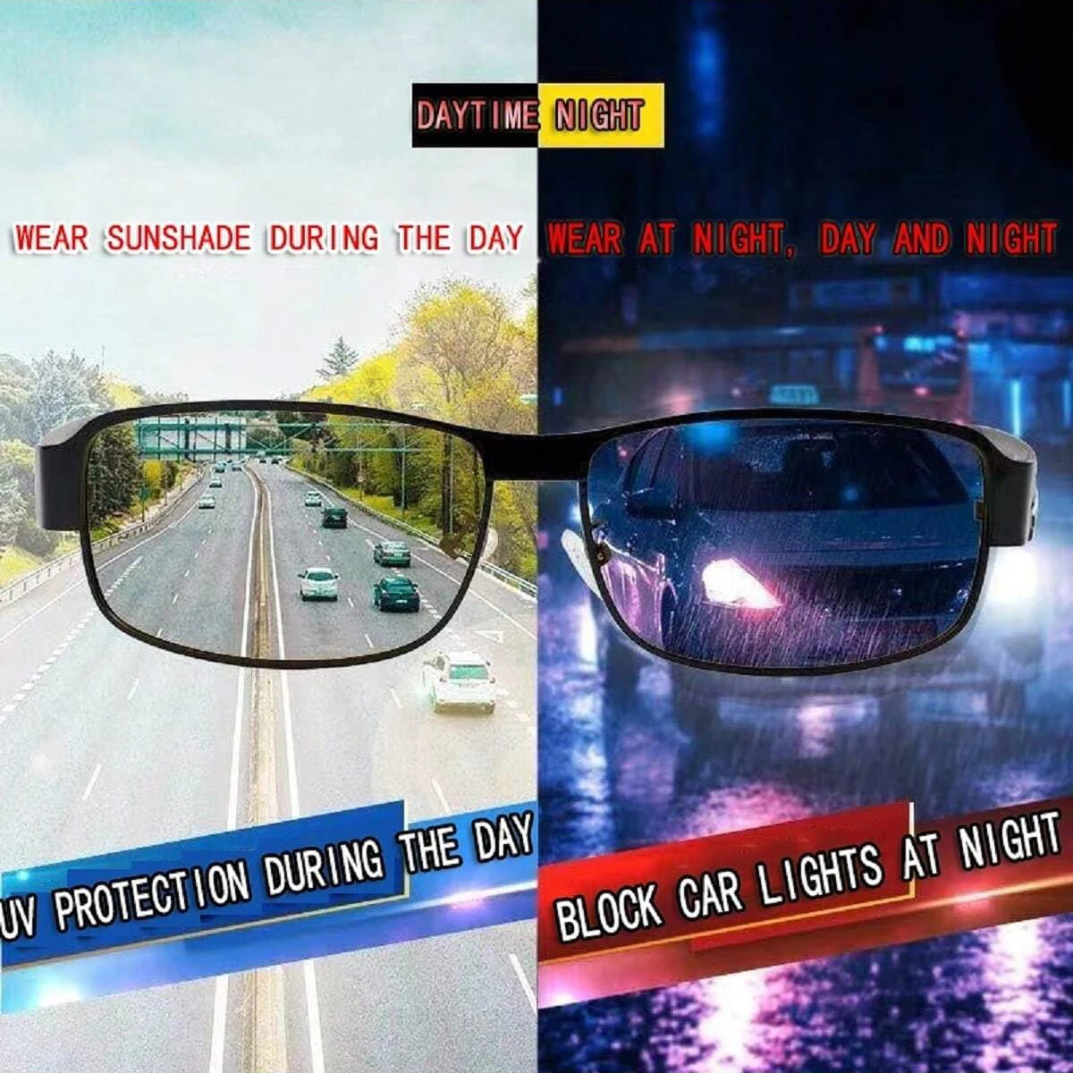 Day and Night Vision Driving, Fishing, Polarized Anti-UV  Shades For Men