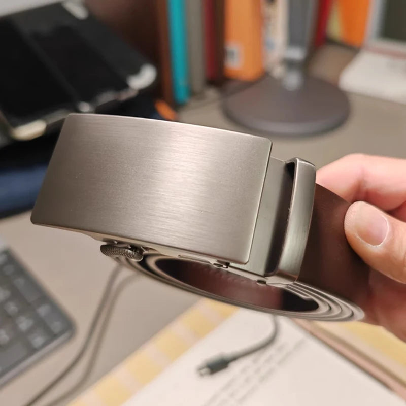 High Quality Genuine Leather Automatic Buckle Belt for Men