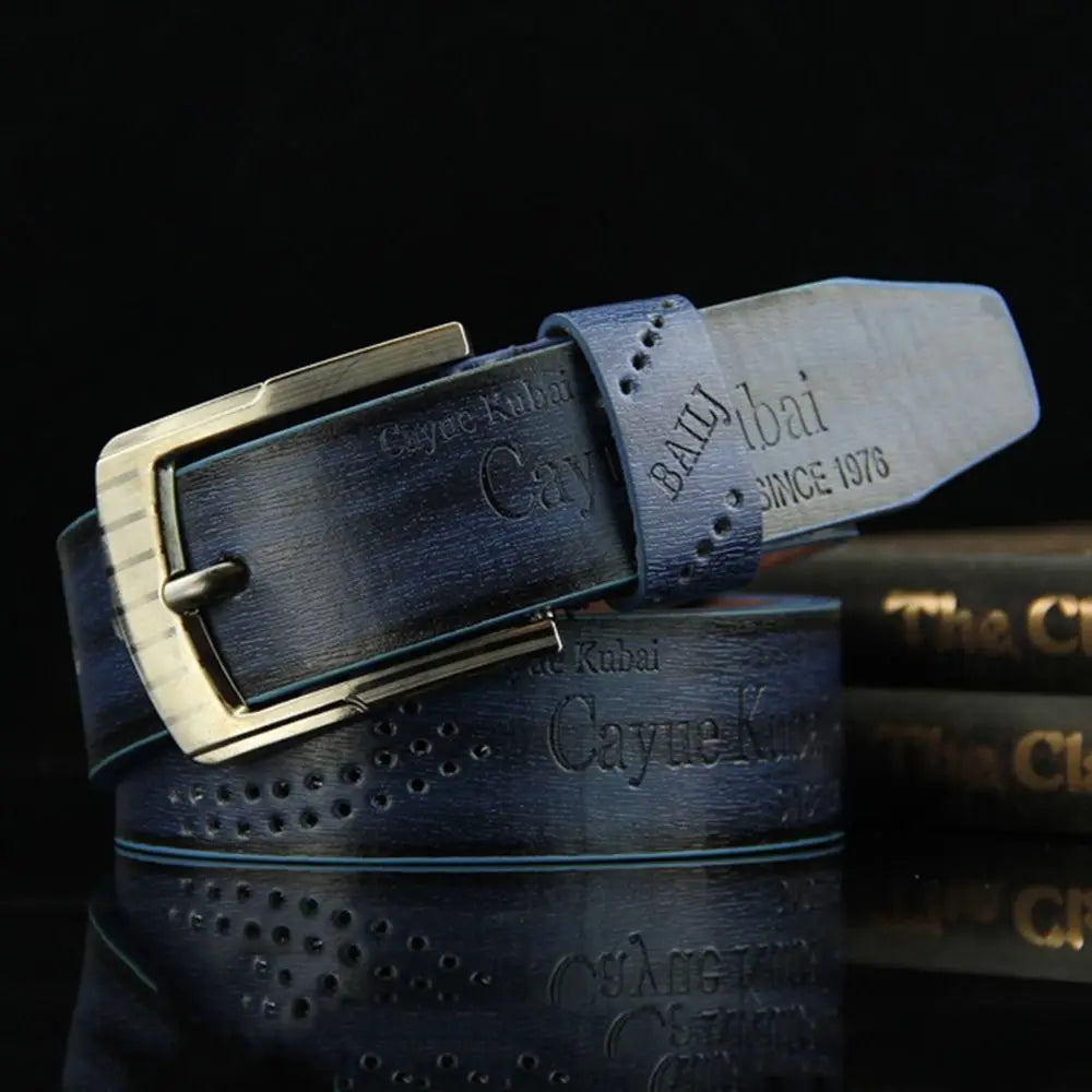 Leather Print Classic Buckle Business Leather Belts For Men