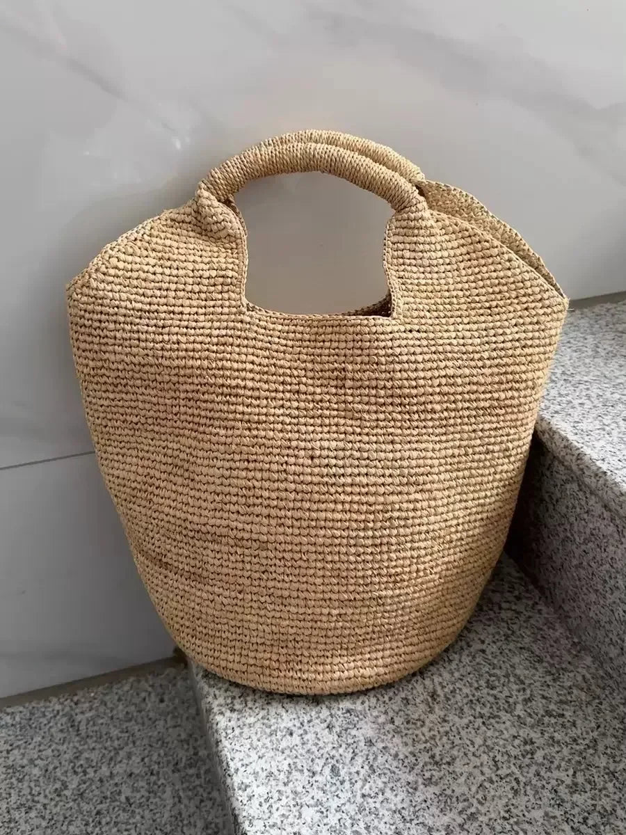 Women's Large Capacity  Shoulder Straw Beach Tote bag