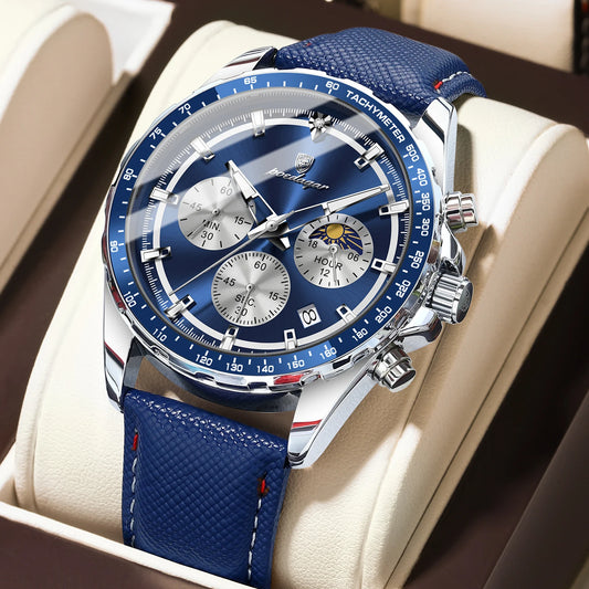 POEDAGAR Clock Fashion Luminous Waterproof Chronograph Watch For Men