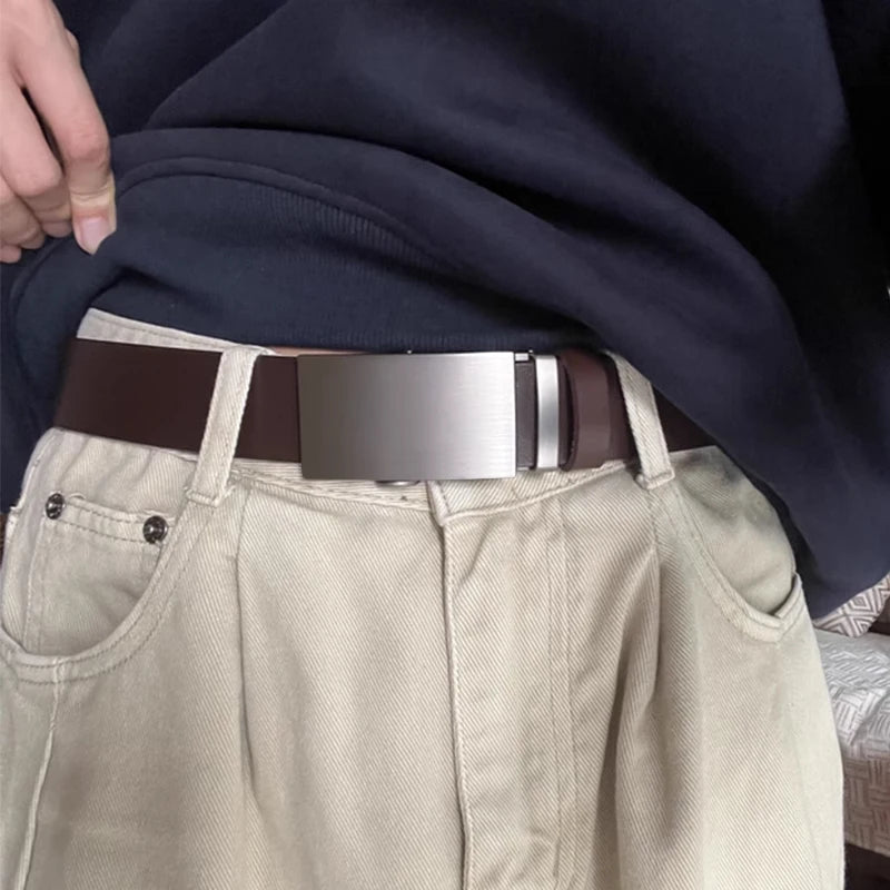 High Quality Genuine Leather Automatic Buckle Belt for Men