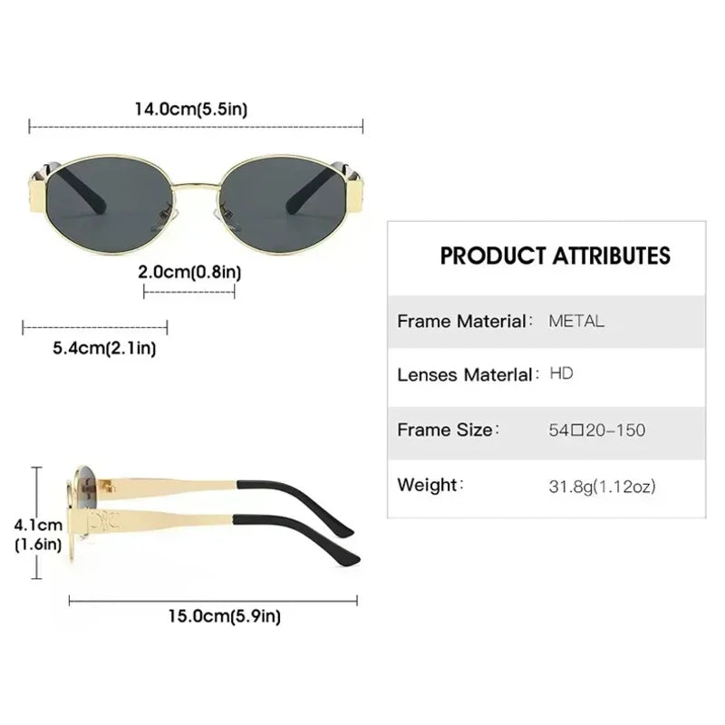 Luxury Metal Brand Sunglasses for Men and Women