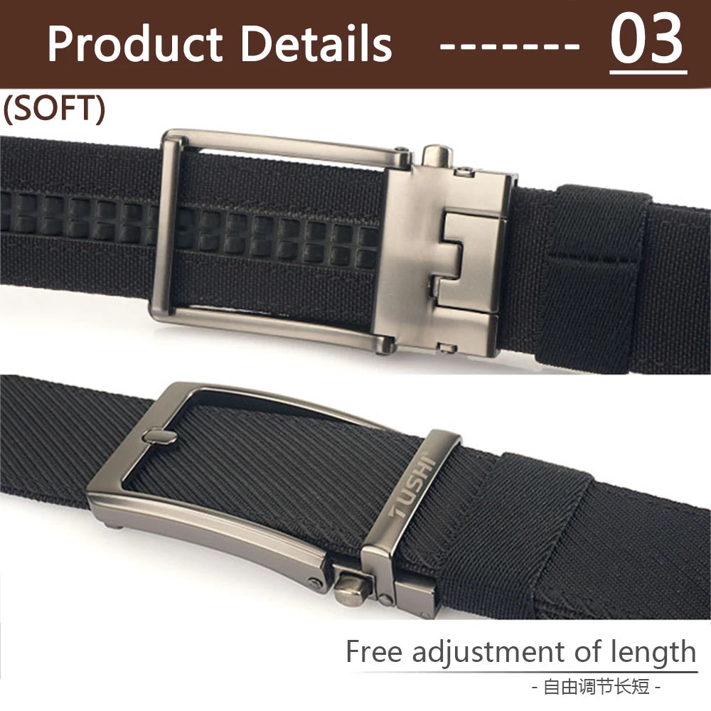 TUSHI Military Belt Sturdy Nylon Metal Automatic Buckle For Men
