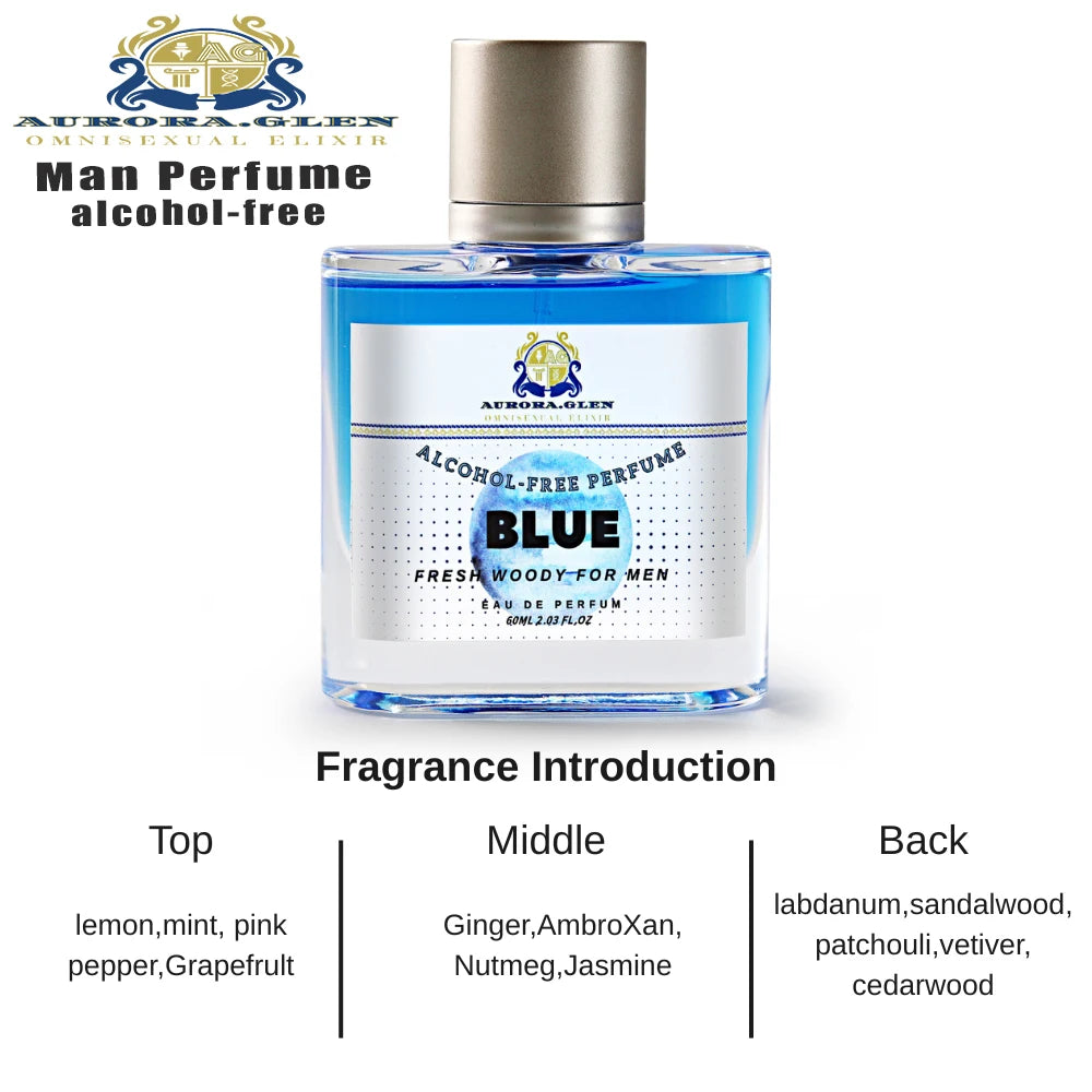 Men's Fresh Woody Alcohol-Free Perfume with Cedarwood Vetiver Cologne Pink Pepper Mint