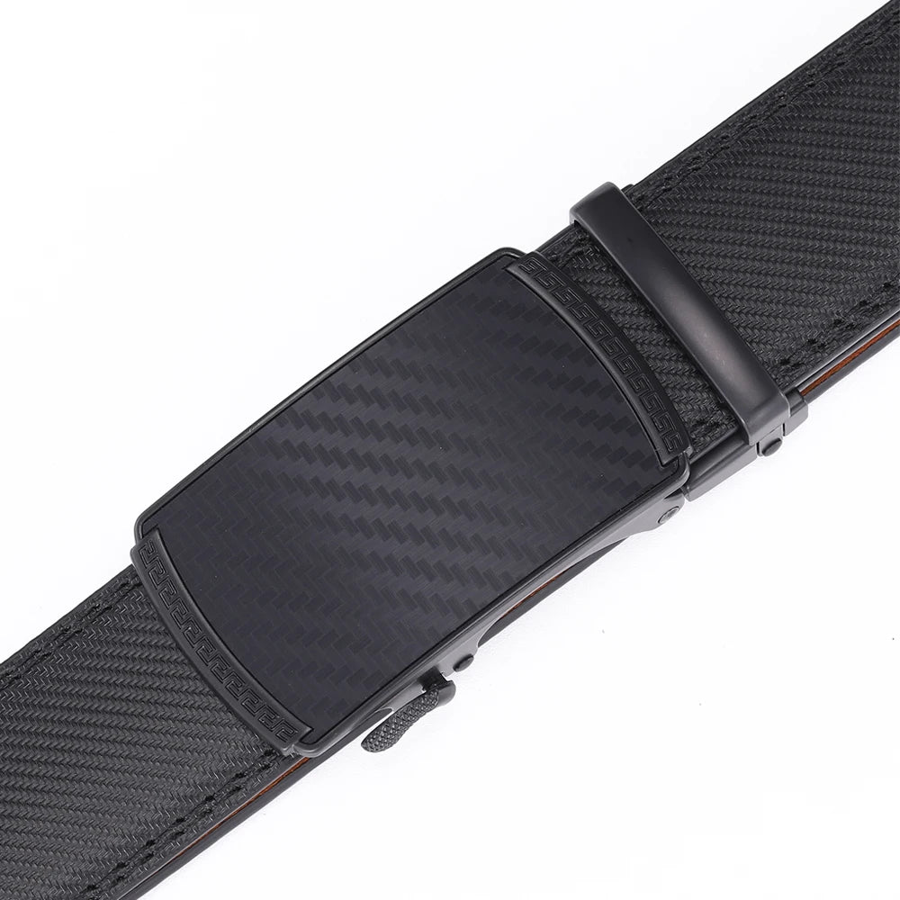 Leather Alloy Automatic Buckle Belt For Men