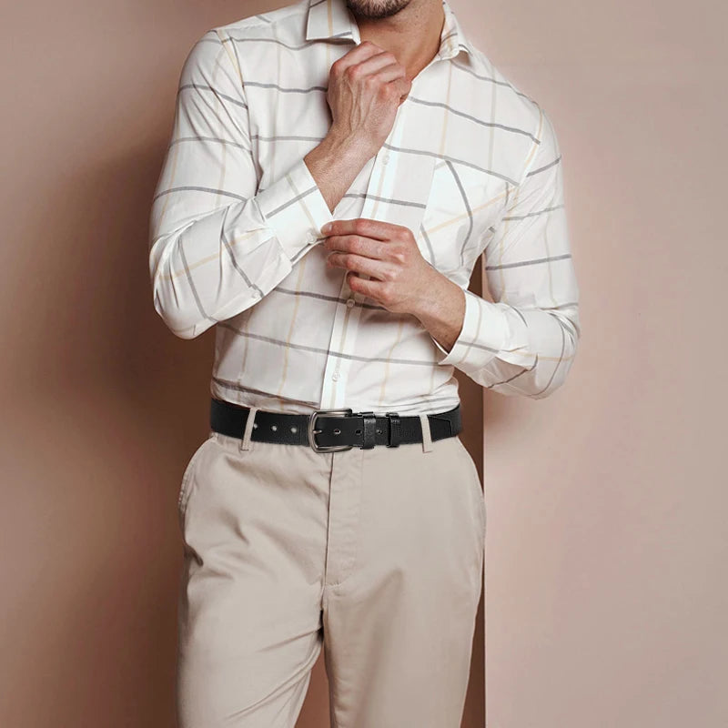 High-end leather belt for men