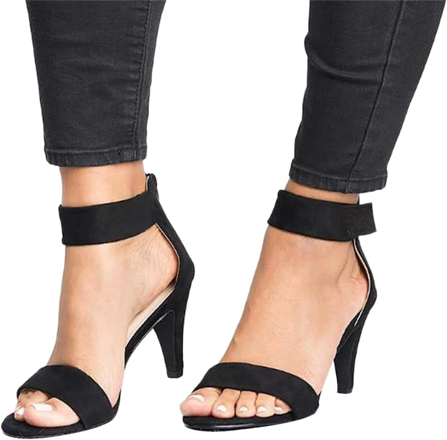 Women Heeled Sandal Wedge Ankle Strap Slingback Open Toe Sandals Summer Casual Beach Shoes High Heel Dress Shoes