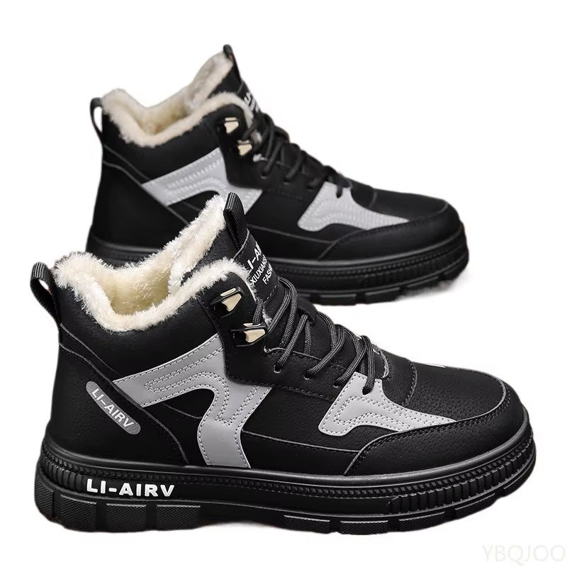 Fashionable Versatile High Top Men'S Shoes Autumn Winter Thick Warm Cotton Shoes Sports Leisure Comfortable Men'S Shoes