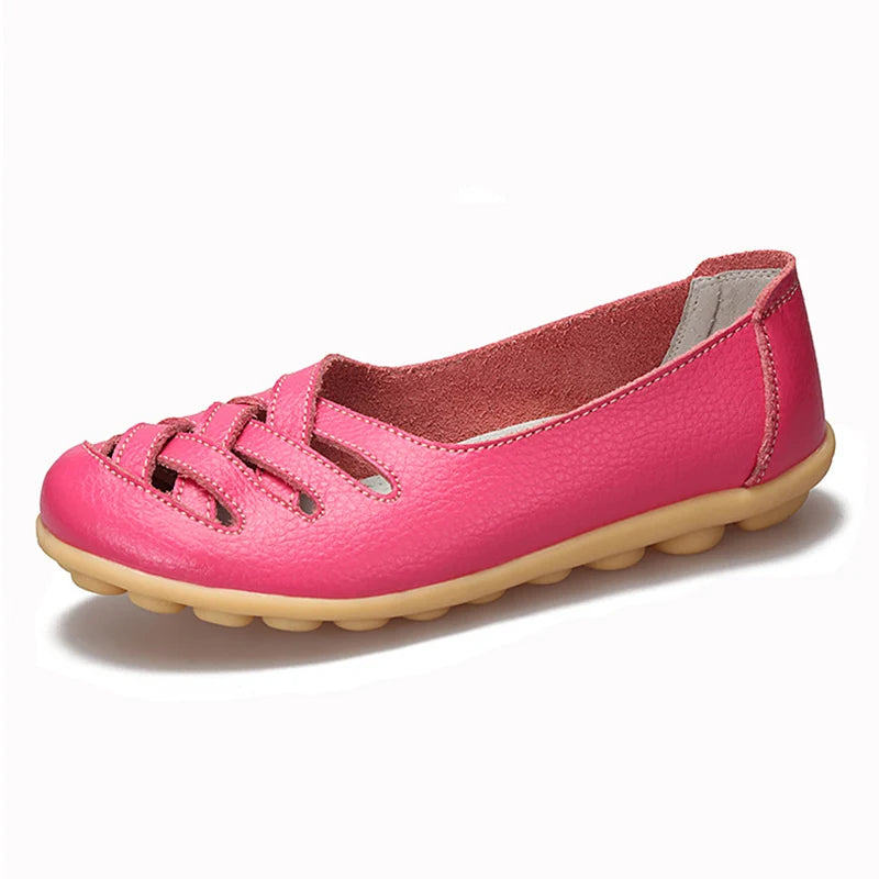 Genuine Leather Women'S Shoes Flats Loafers Ladies Shoes Slip on Women'S Loafers Femme Moccasins Female Ballet Tenis Feminino