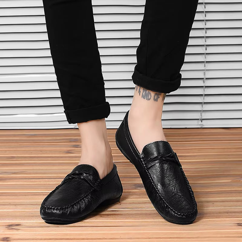 2025 Autumn Men's Breathable Low-Top Loafers - Stylish Business and Casual Footwear
