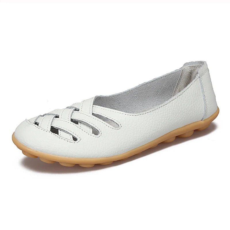 Genuine Leather Women'S Shoes Flats Loafers Ladies Shoes Slip on Women'S Loafers Femme Moccasins Female Ballet Tenis Feminino