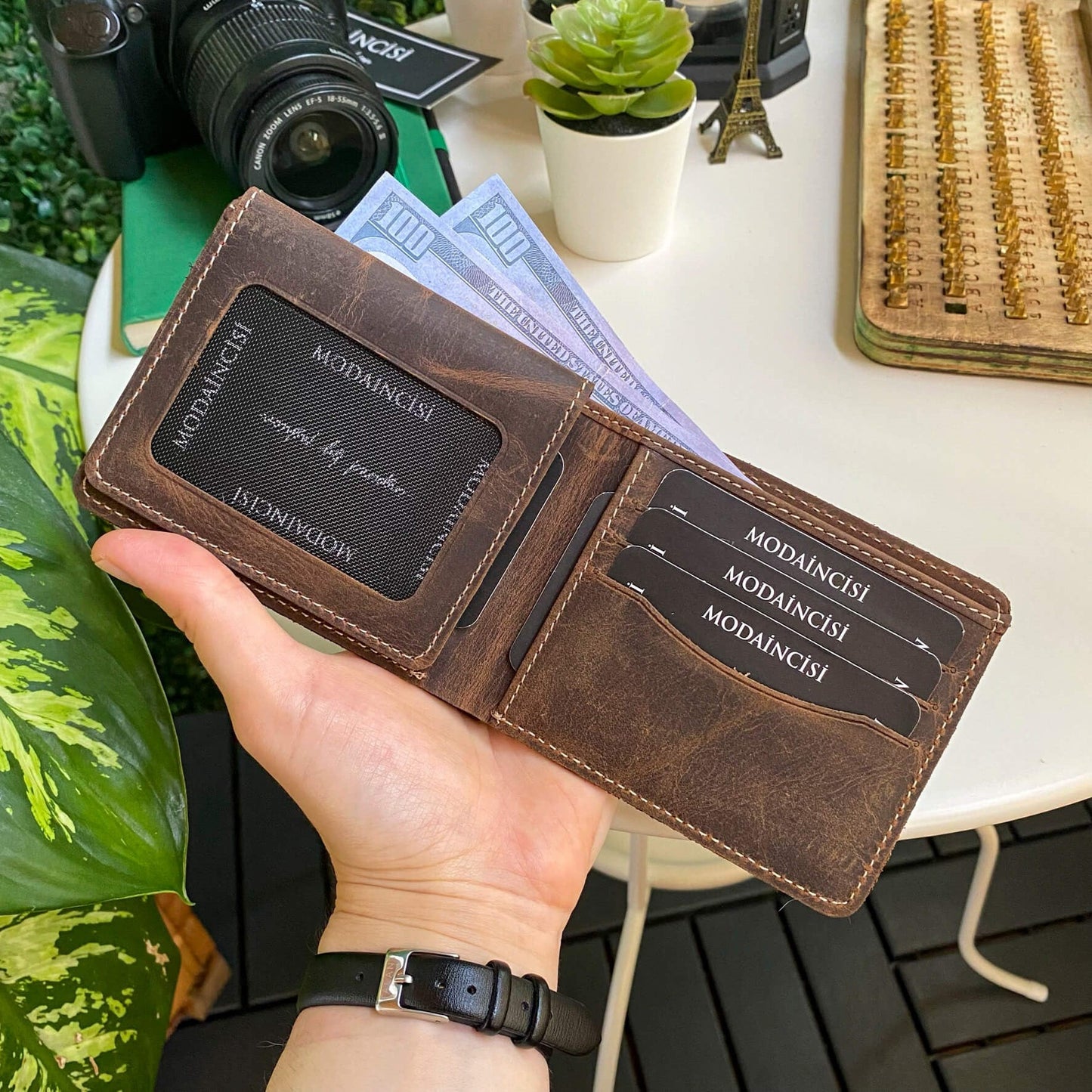 Cosmos - Genuine Leather Trifold Classic Men'S Wallet