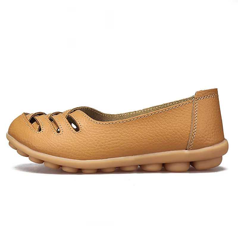 Genuine Leather Women'S Shoes Flats Loafers Ladies Shoes Slip on Women'S Loafers Femme Moccasins Female Ballet Tenis Feminino