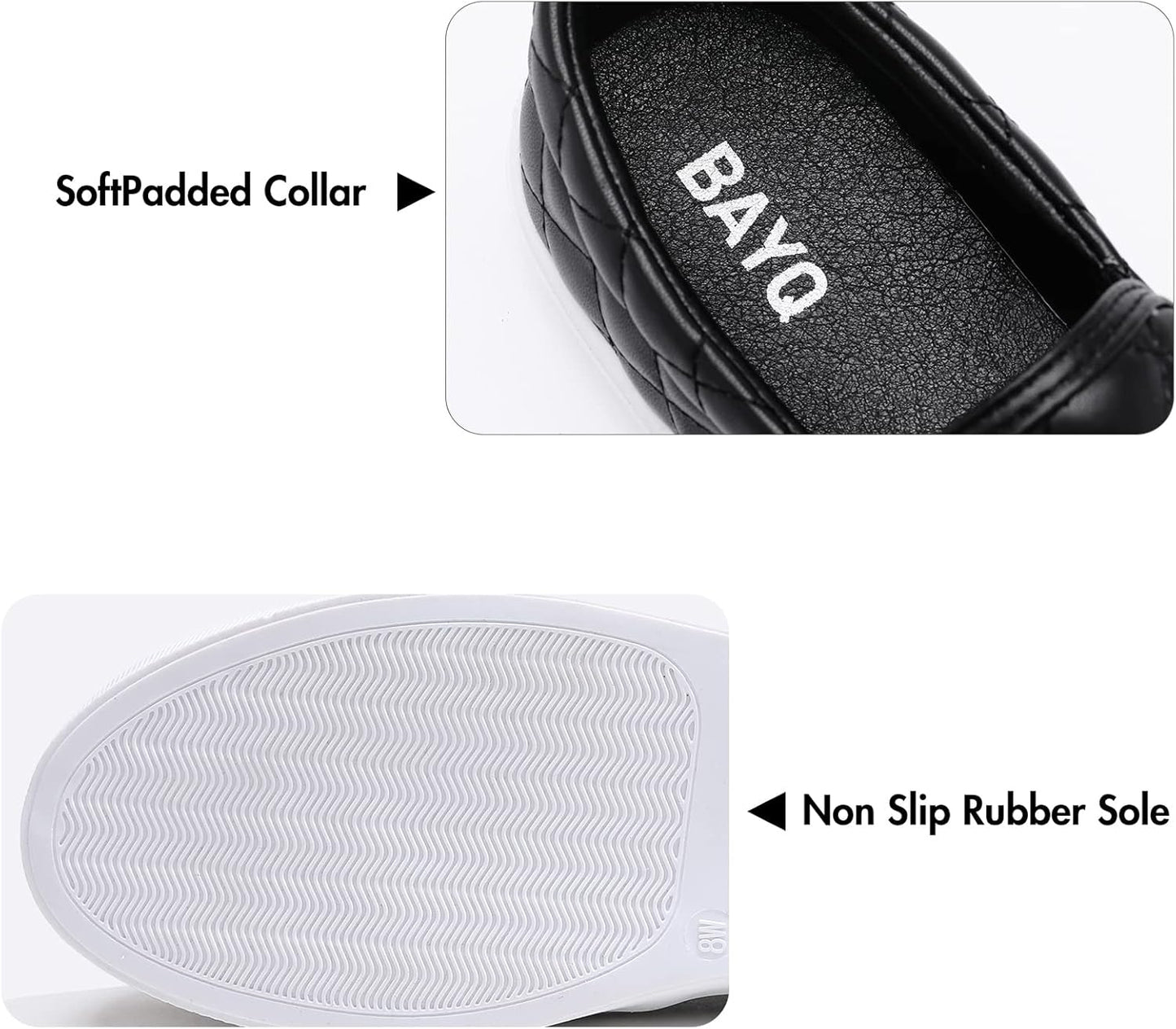 Women'S Loafers Slip on Sneakers Memory Foam Comfort Casual Sneakers for Women Black