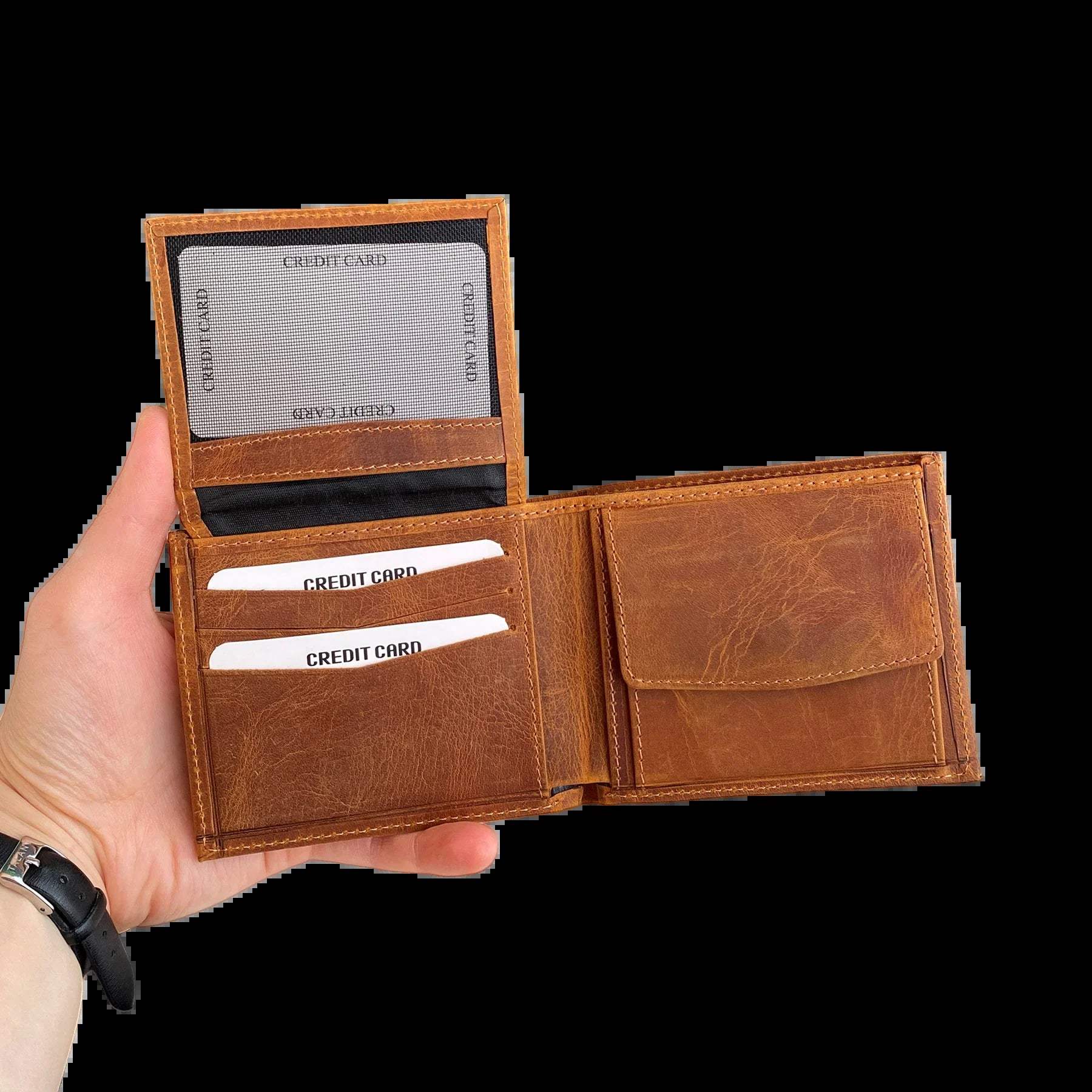 Zendar - Genuine Leather Classic Trifold Men'S Wallet