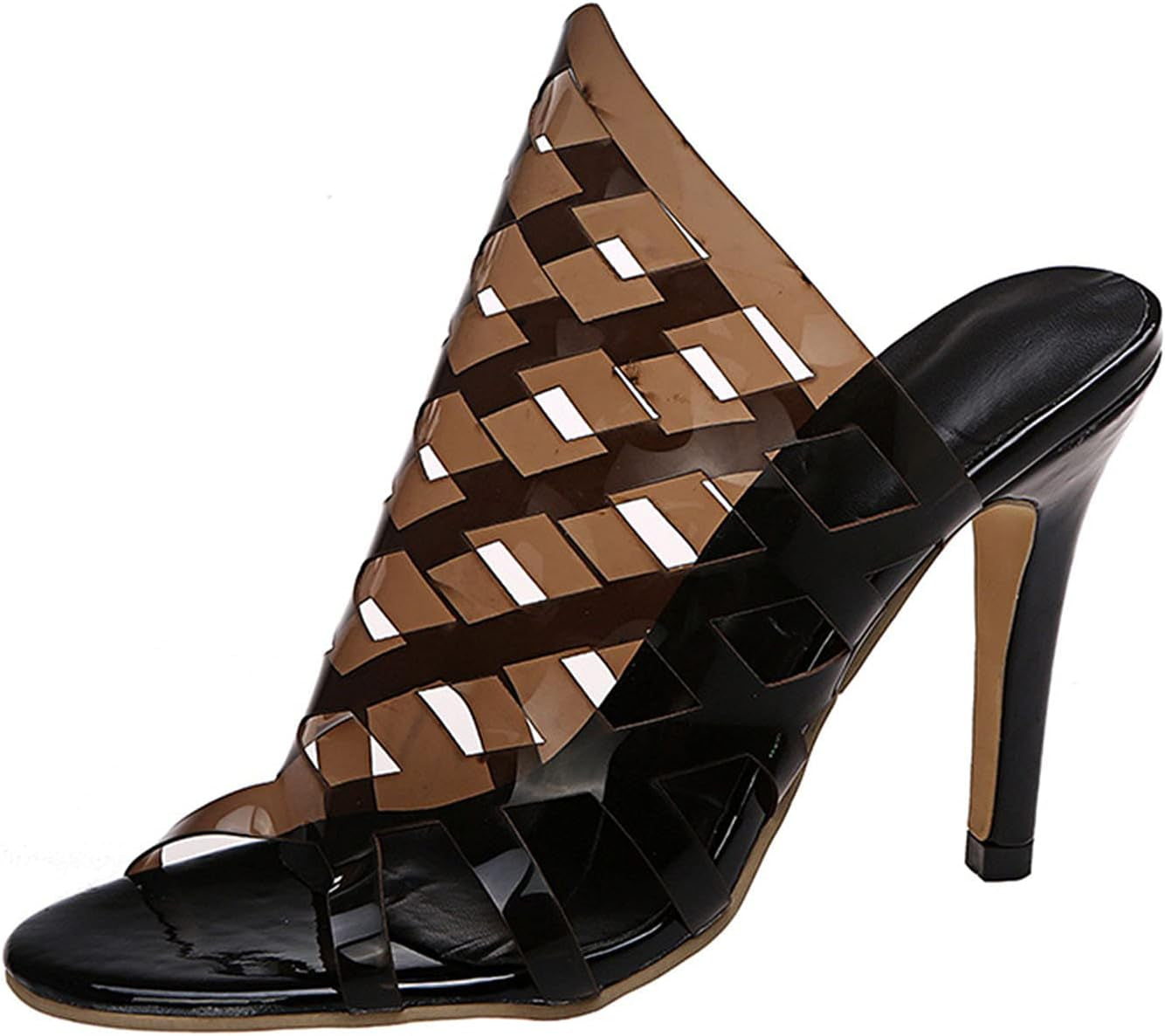 Women Stiletto Heel Sandals Strappy High Heels Sandals Peep Toe Shoes Summer Wedges Mule Sandals Slippers