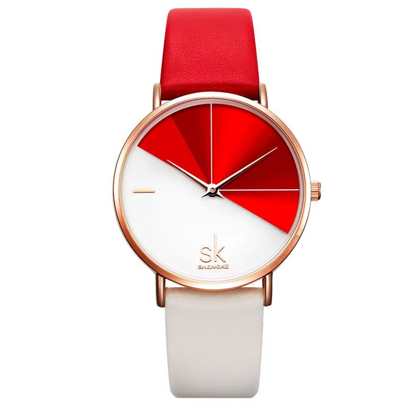 SK Luxury Leather Watches Women Creative Fashion Quartz Watches for Reloj Mujer 2019 Ladies Wrist Watch  Relogio Feminino
